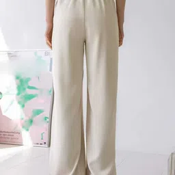 Next One Women Smart Loose Fit High-Rise Pleated Stretchable Parallel Trousers image 3