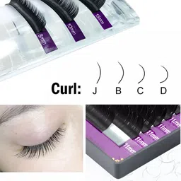 NAGARAKU Premium Classic Matte Black 16 Rows Synthetic Eyelash Extensions - Curl J image 2