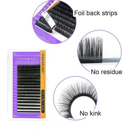 NAGARAKU Individual Premium Classic Matte Synthetic 16 Rows Eyelash Extensions - Curl B image 3