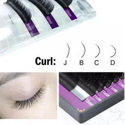 nagaraku Individual Premium Classic Matte Synthetic 16 Rows Eyelash Extensions - Curl C image 4