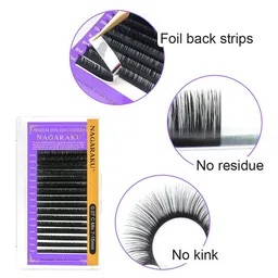 NAGARAKU Premium Classic Matte Black 16 Rows Synthetic Eyelash Extensions - Curl-DD image 5