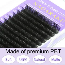 nagaraku Individual Premium Classic Matte Synthetic 16 Rows Eyelash Extensions - Curl C image 5