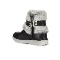 Lil Lollipop Girls Faux Fur Trim Led Light Mid Top Winter Boots image 2