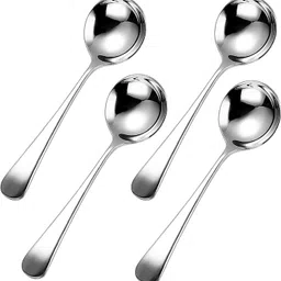 fanqew soup sppon set 8 Stainless Steel Soup Spoon, Serving Spoon Set image 2