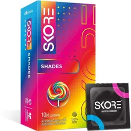 skore Shades condom | Additional lubricant | 1500+ Dots|20 sheets Condom image 2