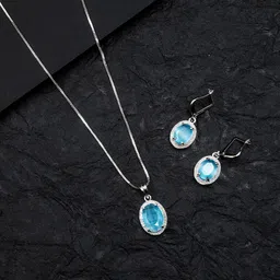 stileadda Stylish AD Rhodium Plated Pendant Set-picture-20