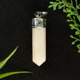 vastu arts White jade pencil point pendant Regular Angular Crystal Stone-picture-12
