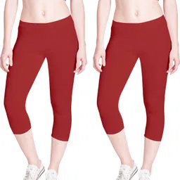 lyra Capri Women Red Capri-picture-12