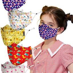 PRIVIU Kids Pack Of 5 Printed 4-Ply Cotton Care Plus FFP2 Protective Face Mask-picture-10