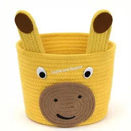 Textile and Beyond Yellow & Brown  Jute Tote Basket image 2