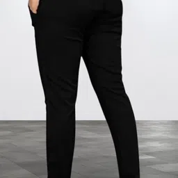 metronaut Regular Fit Men Black Polyester Trousers image 3