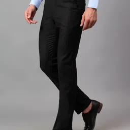 cantabil Men Regular Fit Black Polycotton Trousers image 4