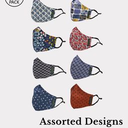 Calvadoss Men Pack Of 80 Assorted 3-Ply Reusable Cotton Cloth Masks-picture-44