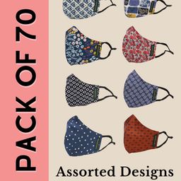 Calvadoss Women Pack of 70 3 Ply Assorted Cotton Outdoor Cloth Masks-picture-47