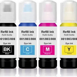 Gedi 003 Refill Ink Compatible for L3110,L3150,L3250,L3252,L3115,L3116 Printer 3PC Black + Tri Color Combo Pack Ink Bottle-image-56