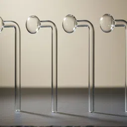 agnix 6 inch Bend Glass Oil Burner Pipe Transparent (Pack of 4) Borosilicate Glass Inside Fitting Hookah Mouth Tip image 4