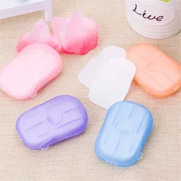 hapani house 2 Box Disposable Hand Washing Cleaning Paper Soap Flakes Mini Bath Slice Sheets-picture-21