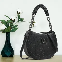 nariox Black Women Sling Bag Sling bag handbag girls bag women bag collage bag image 1