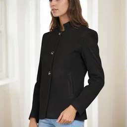 chemistry Polyester Solid Coat For Women image 2
