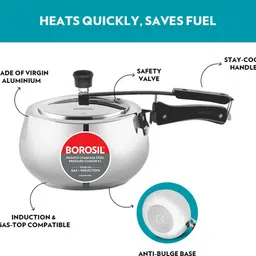 borosil Pronto 3 L Induction Bottom Pressure Cooker image 4