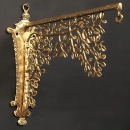 Exotic India Gold Toned Brass Tree Design Wall Hanging image 1