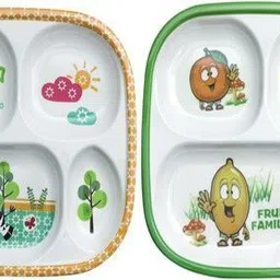 Premium_zebra and fruit family kids square plate_h27 Dinner Plate-image-75