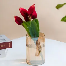 DecorTwist Gold Soild Decorative Glass Flower Vase-image-47