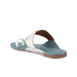 THE WHITE POLE Textured Ethnic One Toe Flats image 3