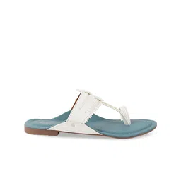 THE WHITE POLE Textured Ethnic One Toe Flats image 4