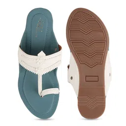 THE WHITE POLE Textured Ethnic One Toe Flats image 5