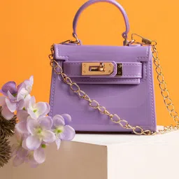 HAUTE SAUCE by Campus Sutra Purple PU Structured Hobo Bag with Tasselled-picture-46