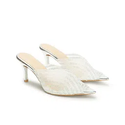 Retro Walk Embellished Slim Peep Toes image 4