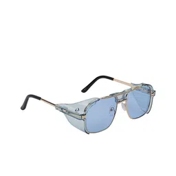 The Roadster Lifestyle Co. UV Protected Lens Navigator Square Sunglasses mrf silver blue image 5