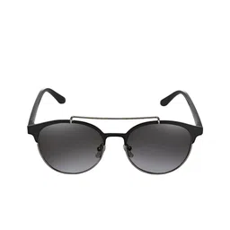 GIO COLLECTION Unisex Grey Lens & Black Round Sunglasses with UV Protected Lens G16149SLBK image 3
