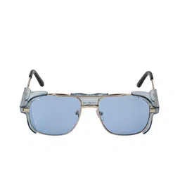 The Roadster Lifestyle Co. UV Protected Lens Navigator Square Sunglasses mrf silver blue image 3
