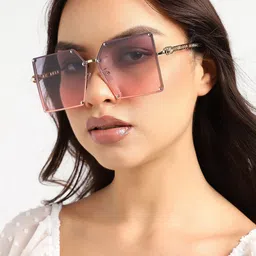 HAUTE SAUCE by  Campus Sutra Women Mirrored Lens Rectangle Sunglasses With Polarised Lens image 5