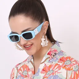 The Roadster Lifestyle Co. Women Turquoise Blue Rectangle Sunglasses & UV Protected Lens image 4