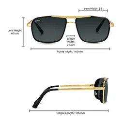 ROYALTAIL Unisex Square Sunglasses with UV Protected Lens RT-SUNG-028 image 2