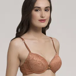 MAKCLAN Women Floral Medium Coverage Underwired Lightly Padded Bra image 2