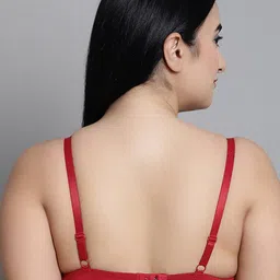 MAKCLAN Floral Self Design Medium Coverage All Day Comfort Dry Fit Plunge Bra image 2