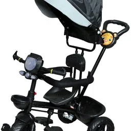 maanit Tricycle with Canopy Dual Storage Basket With Hood Parental Handle Control Safety Guardrail Comfort Seat Model_R1 CAT_ for Kids|Boys|Girls Age 2-5 Years Tricycle-picture-11