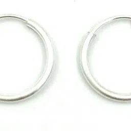 vrindam jewellers 925 Sterling Silver Plain Bali/.Earrings Girls And Women_Comfortable 16mm Sterling Silver Clip-on Earring-picture-13