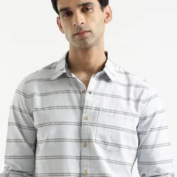 WROGN Custom Horizontal Stripes Opaque Striped Casual Shirt image 2