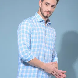 Crimsoune Club Classic Slim Fit Gingham Checks Opaque Checked Casual Shirt image 3