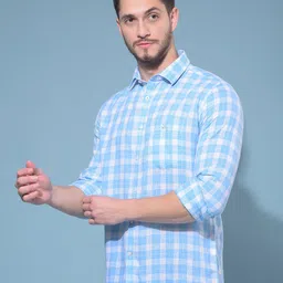 Crimsoune Club Classic Slim Fit Gingham Checks Opaque Checked Casual Shirt image 4