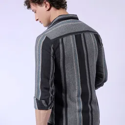 The Indian Garage Co Vertical Striped Pure Cotton Casual Shirt image 4