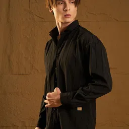 Dennison Men Drop Shoulder Oversized Vertical Striped Casual Shirt image 4