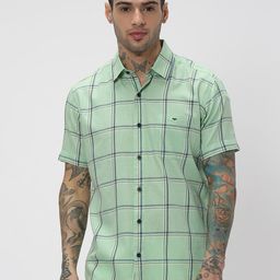 Mufti Trim Slim Fit Checked Casual Pure Cotton Shirt-picture-37