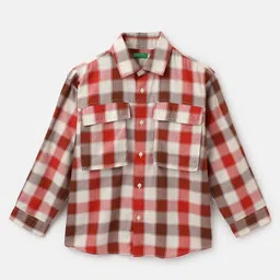United Colors of Benetton Boys Buffalo Checks Checked Spread Collar Cotton Casual Shirt-picture-54
