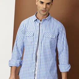 INVICTUS Men Original Slim Fit Gingham Checks Opaque Checked Casual Shirt-picture-17